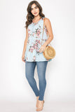 Sleeveless Floral Tiered Tunic by EG Fashion - Rosa Apparel