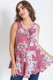 Sleeveless Floral Tiered Tunic by EG Fashion - Rosa Apparel