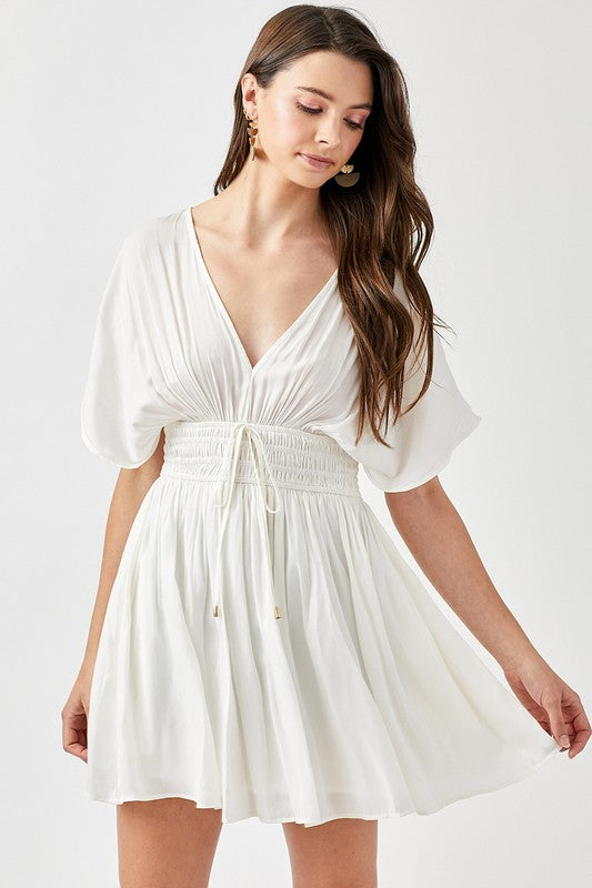 Smocked Waist with Tassel Strap Dress - Rosa Apparel