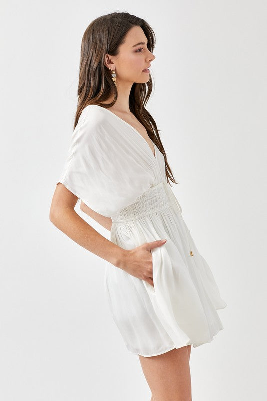 Smocked Waist with Tassel Strap Dress - Rosa Apparel