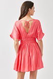 Smocked Waist with Tassel Strap Dress - Rosa Apparel