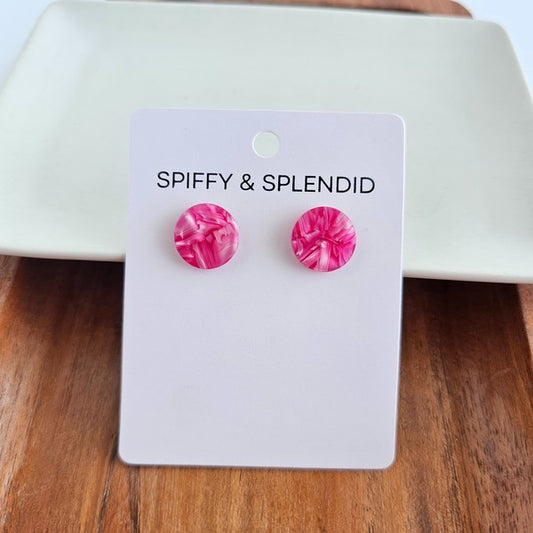 Sophie Studs - Raspberry Circle-Shaped Earrings - Rosa Apparel