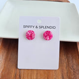 Sophie Studs - Raspberry Circle-Shaped Earrings - Rosa Apparel