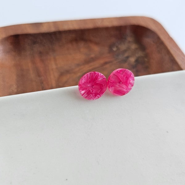 Sophie Studs - Raspberry Circle-Shaped Earrings - Rosa Apparel