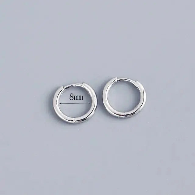 Stainless Steel Minimalist Huggie Hoop Earrings - Rosa Apparel