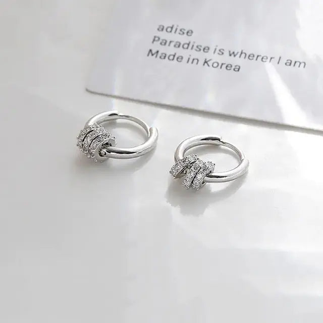 Stainless Steel Minimalist Huggie Hoop Earrings - Rosa Apparel