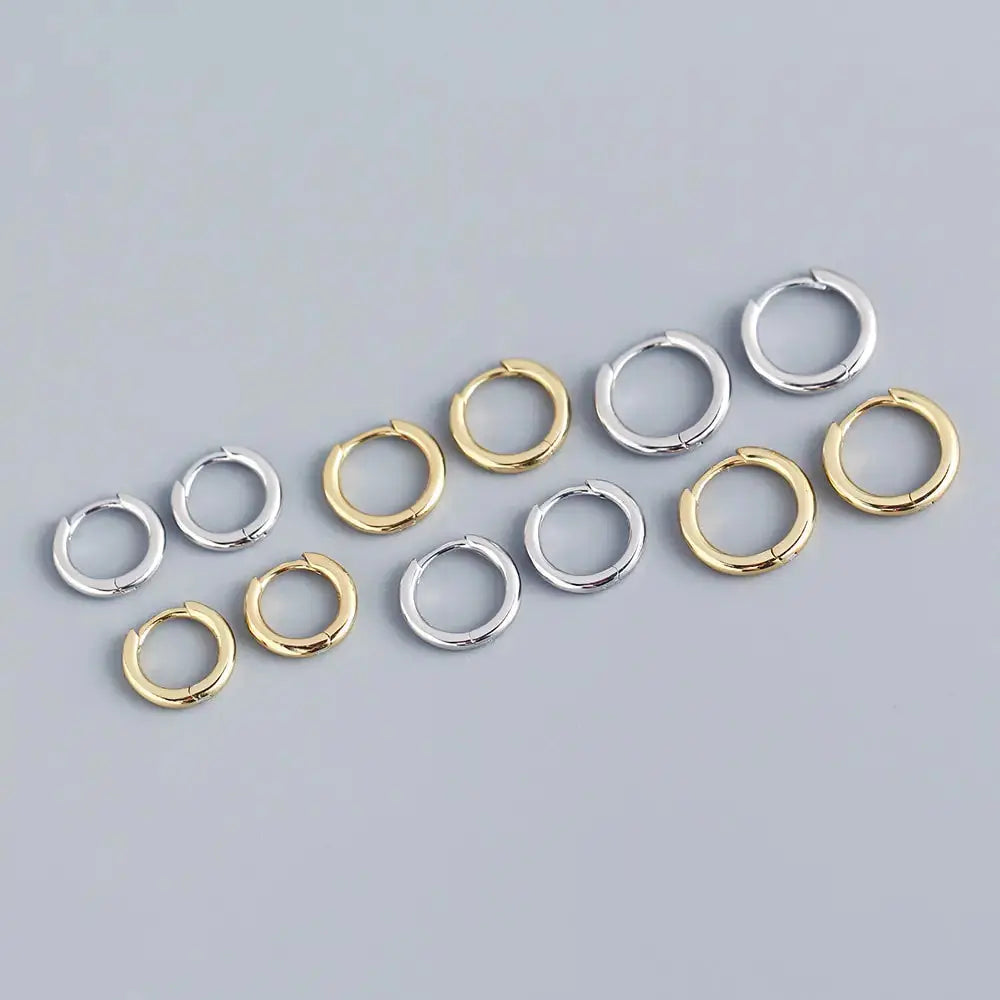 Stainless Steel Minimalist Huggie Hoop Earrings - Rosa Apparel