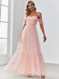 Strapless A line Ruffles Sleeves Dresses - Rosa Apparel