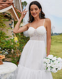 Tulle Sweetheart Spaghetti Strap High Low Wedding Dresses - Rosa Apparel