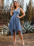 V-neck Lace Chiffon Prom Dress - Rosa Apparel