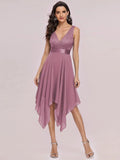 V-neck Lace Chiffon Prom Dress - Rosa Apparel