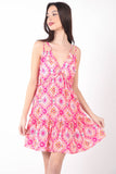 VERY J Floral Back Smocked Ruffled V-Neck Spaghetti Straps Mini Dress - Rosa Apparel