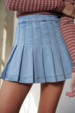 Vibrant M.I.U. Denim Tennis Skirt - Rosa Apparel