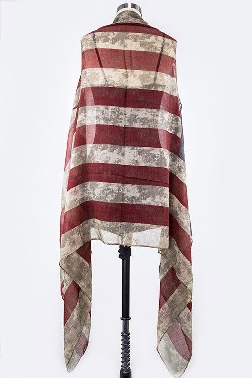 Vintage American Flag Fashion Hi Lo 4th of July Vest - Rosa Apparel