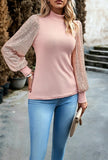 Women Long Sleeve Mock Neck TOP - Rosa Apparel