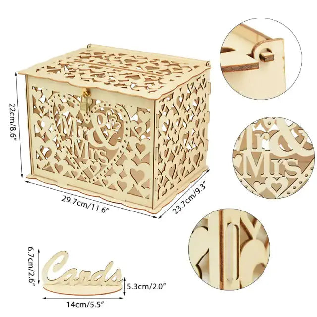 Wooden Wedding Gifts Card Boxes - Rosa Apparel