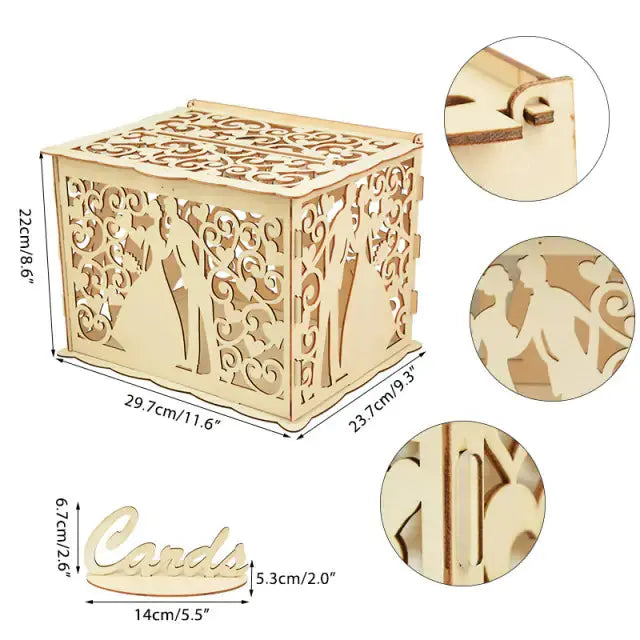 Wooden Wedding Gifts Card Boxes - Rosa Apparel