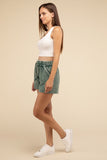 Zenana Acid Wash Fleece Drawstring Shorts with Pockets - Rosa Apparel