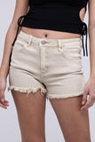 Zenana Acid Washed Frayed Cutoff Hem Shorts - Rosa Apparel