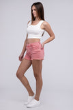 Zenana Acid Washed Frayed Cutoff Hem Shorts - Rosa Apparel