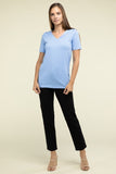 Zenana Casual Cotton V-Neck Short Sleeve T-Shirts - Rosa Apparel