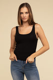 Zenana Casual Double Layer Round Neck Regular Fit Tank Top - Rosa Apparel