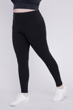 Zenana Casual Plus Premium Cotton Full Length Fitted Leggings - Rosa Apparel