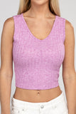 Zenana Casual Ribbed Scoop Neck Cropped Sleeveless Top - Rosa Apparel