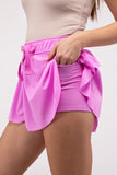 Zenana Casual Ruffle Hem Tennis Skirt with Hidden Inner Pockets - Rosa Apparel