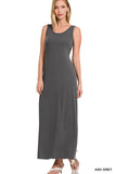 Zenana Casual Sleeveless Flared Scoop Neck Relaxed Maxi Dress - Rosa Apparel