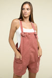 Zenana Casual Washed Knot Relaxed Strap Romper With Pockets - Rosa Apparel