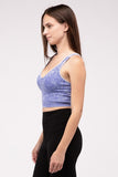 Zenana Casual Washed Ribbed Cropped V-Neck Sleevless Tank Top - Rosa Apparel