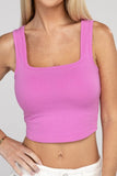 Zenana Cotton Square Neck Cropped Cami Top - Rosa Apparel