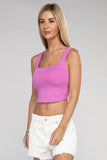 Zenana Cotton Square Neck Cropped Cami Top - Rosa Apparel