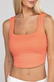 Zenana Cotton Square Neck Cropped Cami Top - Rosa Apparel