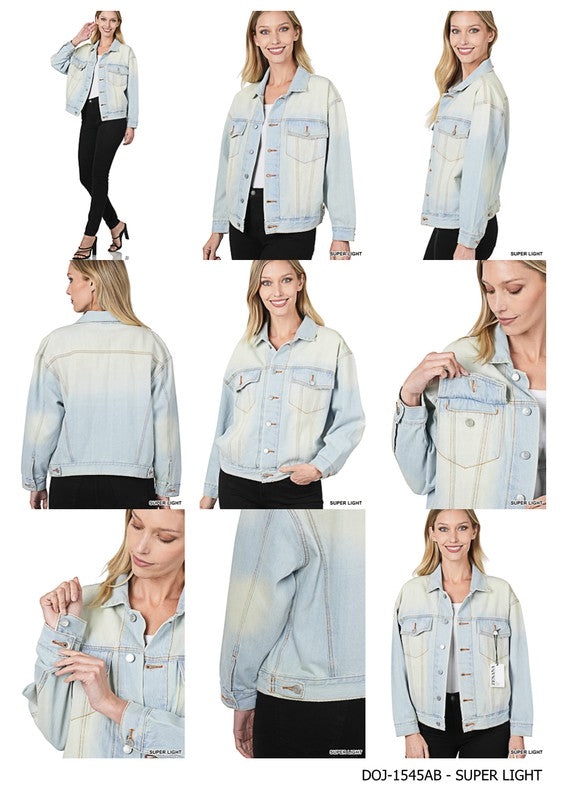 Zenana Oversized Denim Jacket - Rosa Apparel