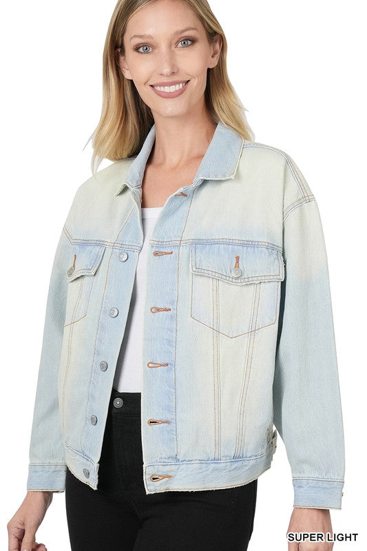 Zenana Oversized Denim Jacket - Rosa Apparel