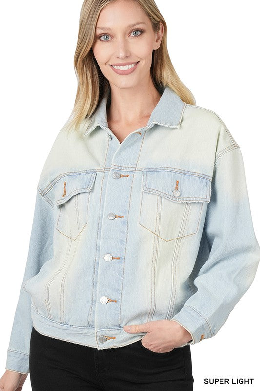 Zenana Oversized Denim Jacket - Rosa Apparel