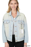 Zenana Oversized Denim Jacket - Rosa Apparel