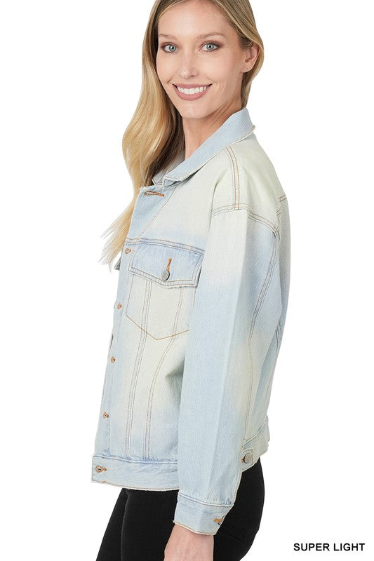 Zenana Oversized Denim Jacket - Rosa Apparel