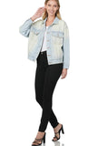 Zenana Oversized Denim Jacket - Rosa Apparel