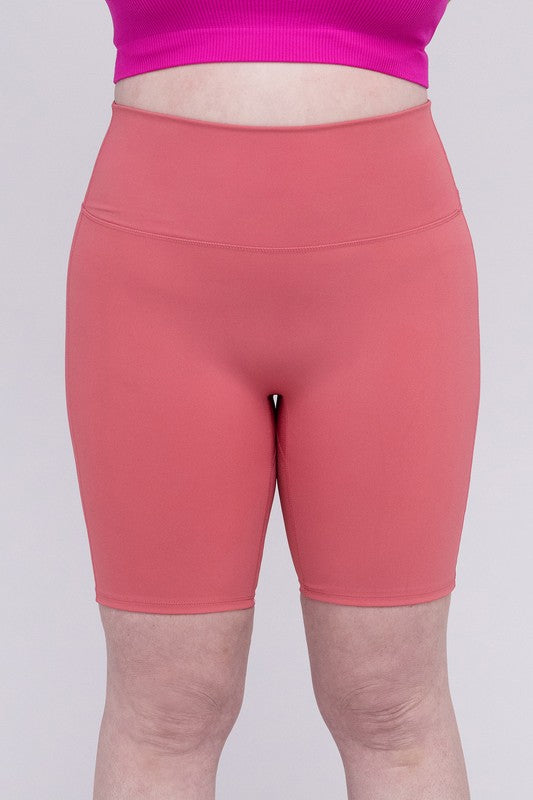 Zenana Plus Athletic High Rise Biker Shorts - Rosa Apparel