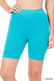 Zenana Premium Cotton Activewear Confort Biker Shorts - Rosa Apparel