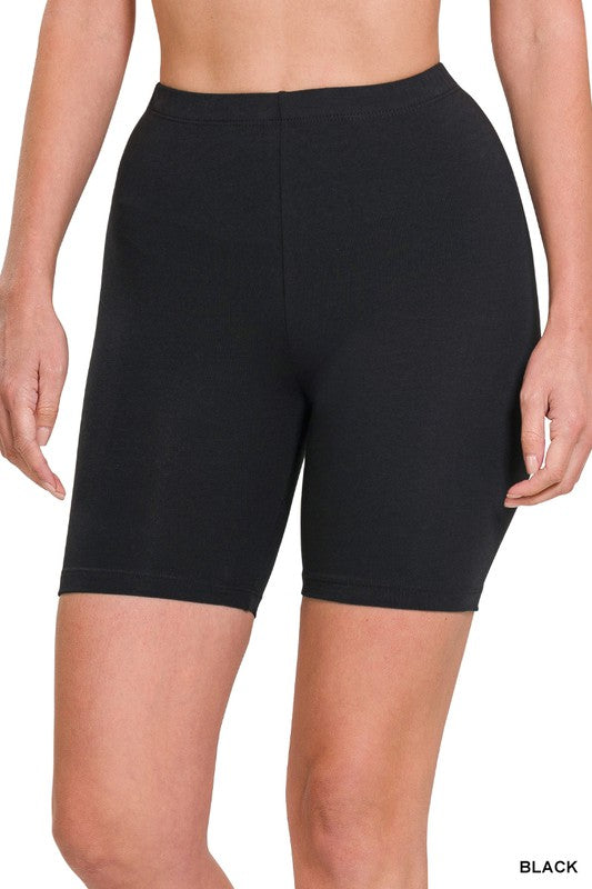 Zenana Premium Cotton Activewear Confort Biker Shorts - Rosa Apparel