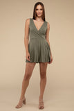 Zenana Surplice Neckline Sleeveless Romper - Rosa Apparel