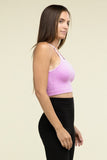 Zenana Washed Ribbed Seamless Cropped Cami Top - Rosa Apparel