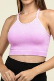 Zenana Washed Ribbed Seamless Cropped Cami Top - Rosa Apparel