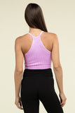 Zenana Washed Ribbed Seamless Cropped Cami Top - Rosa Apparel