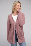 Low Gauge Waffle Open Cardigan Sweater ZENANA