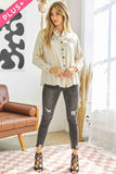 Plus Distressed hem button down oversize shirt Davi & Dani